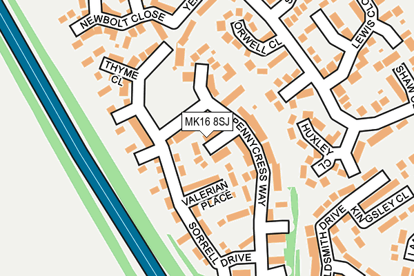 MK16 8SJ map - OS OpenMap – Local (Ordnance Survey)