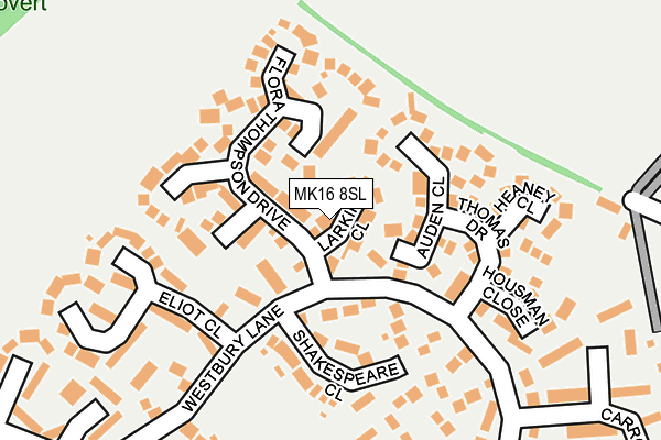 MK16 8SL map - OS OpenMap – Local (Ordnance Survey)