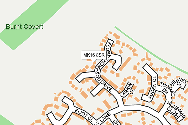 MK16 8SR map - OS OpenMap – Local (Ordnance Survey)