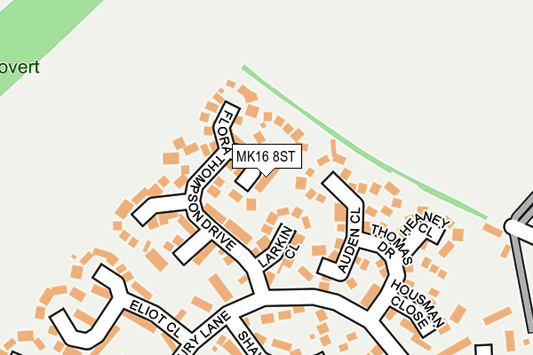 MK16 8ST map - OS OpenMap – Local (Ordnance Survey)