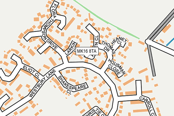 MK16 8TA map - OS OpenMap – Local (Ordnance Survey)
