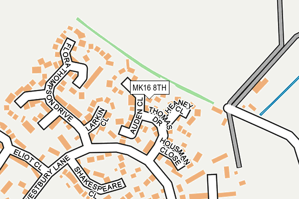 MK16 8TH map - OS OpenMap – Local (Ordnance Survey)