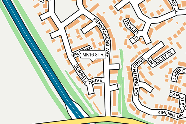 MK16 8TR map - OS OpenMap – Local (Ordnance Survey)