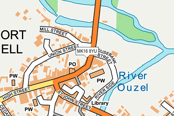 MK16 8YU map - OS OpenMap – Local (Ordnance Survey)