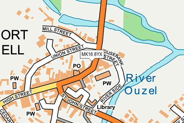 MK16 8YX map - OS OpenMap – Local (Ordnance Survey)