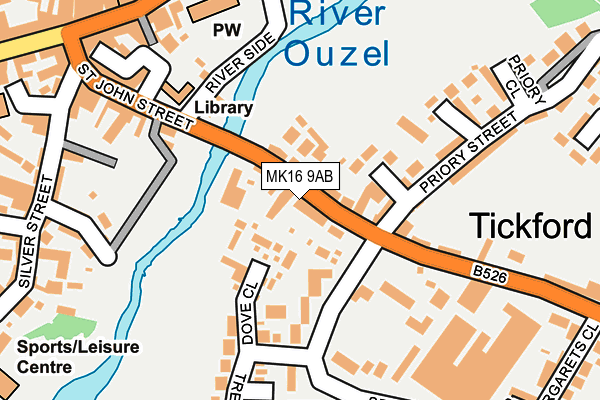 MK16 9AB map - OS OpenMap – Local (Ordnance Survey)