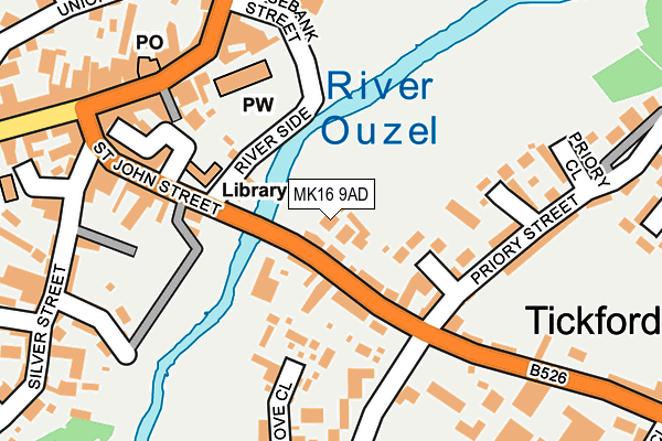 MK16 9AD map - OS OpenMap – Local (Ordnance Survey)