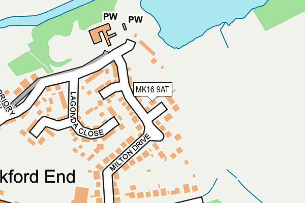 MK16 9AT map - OS OpenMap – Local (Ordnance Survey)