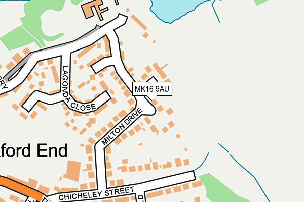 MK16 9AU map - OS OpenMap – Local (Ordnance Survey)