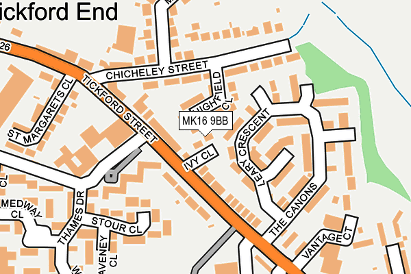 MK16 9BB map - OS OpenMap – Local (Ordnance Survey)