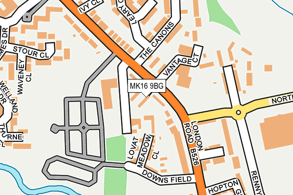 MK16 9BG map - OS OpenMap – Local (Ordnance Survey)