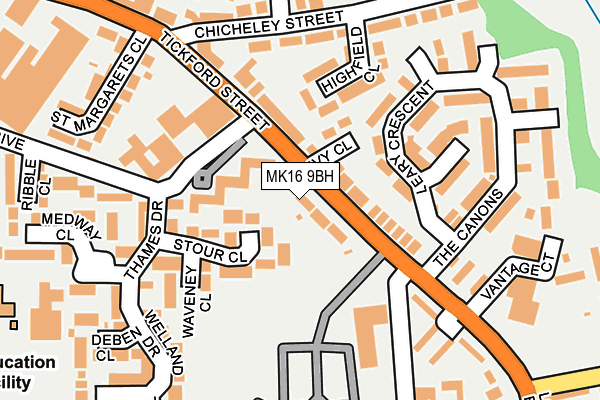 MK16 9BH map - OS OpenMap – Local (Ordnance Survey)
