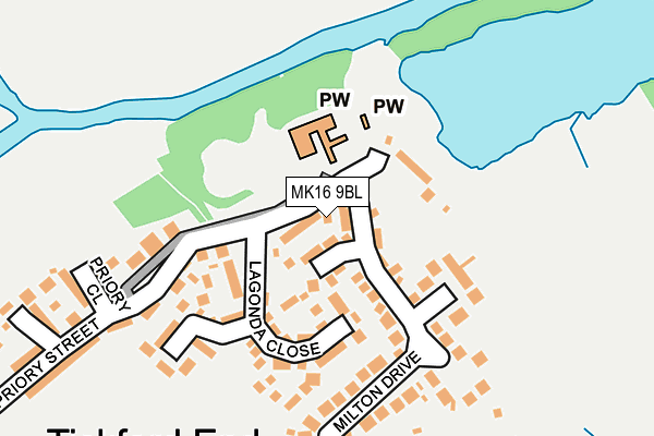 MK16 9BL map - OS OpenMap – Local (Ordnance Survey)