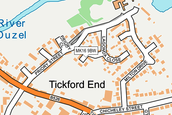 MK16 9BW map - OS OpenMap – Local (Ordnance Survey)