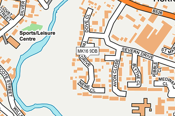 MK16 9DB map - OS OpenMap – Local (Ordnance Survey)