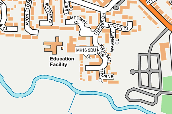 MK16 9DU map - OS OpenMap – Local (Ordnance Survey)