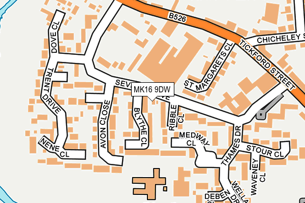 MK16 9DW map - OS OpenMap – Local (Ordnance Survey)
