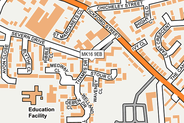 MK16 9EB map - OS OpenMap – Local (Ordnance Survey)