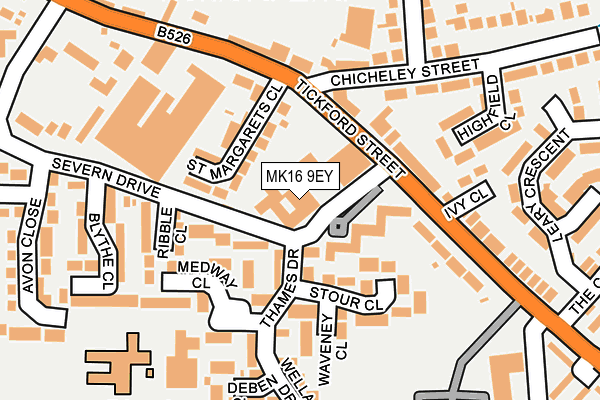 MK16 9EY map - OS OpenMap – Local (Ordnance Survey)