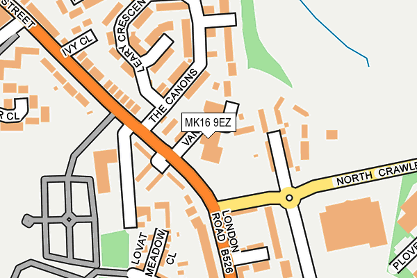 MK16 9EZ map - OS OpenMap – Local (Ordnance Survey)