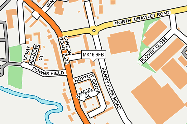 MK16 9FB map - OS OpenMap – Local (Ordnance Survey)