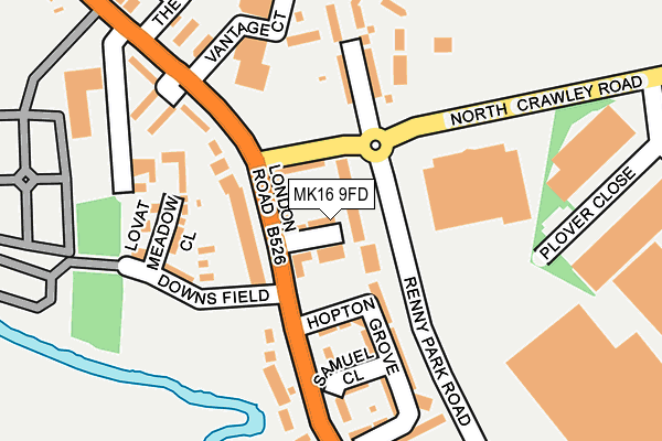 MK16 9FD map - OS OpenMap – Local (Ordnance Survey)