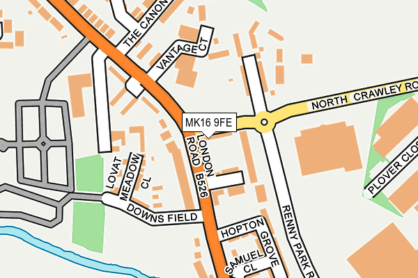 MK16 9FE map - OS OpenMap – Local (Ordnance Survey)
