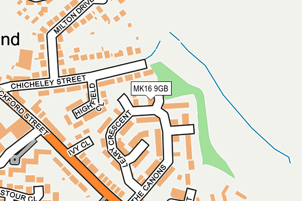 MK16 9GB map - OS OpenMap – Local (Ordnance Survey)