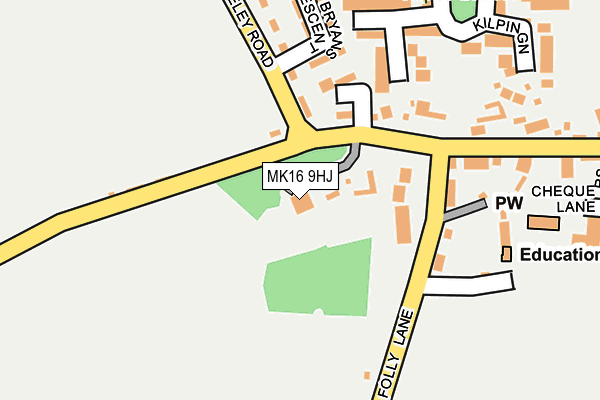 MK16 9HJ map - OS OpenMap – Local (Ordnance Survey)