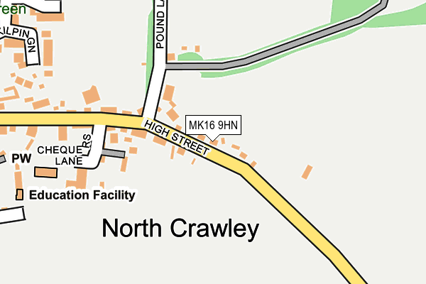 MK16 9HN map - OS OpenMap – Local (Ordnance Survey)