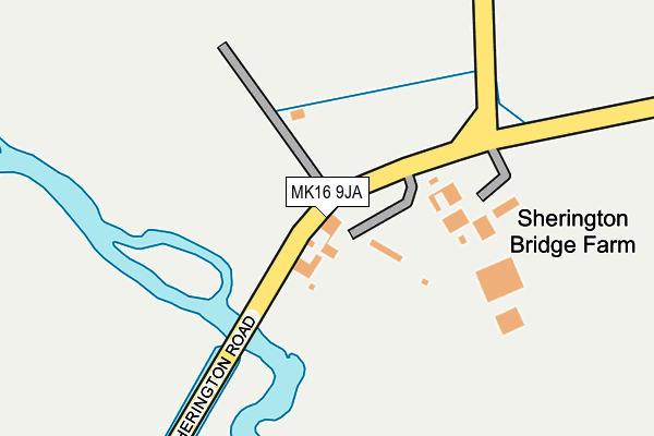 MK16 9JA map - OS OpenMap – Local (Ordnance Survey)