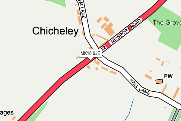 MK16 9JE map - OS OpenMap – Local (Ordnance Survey)