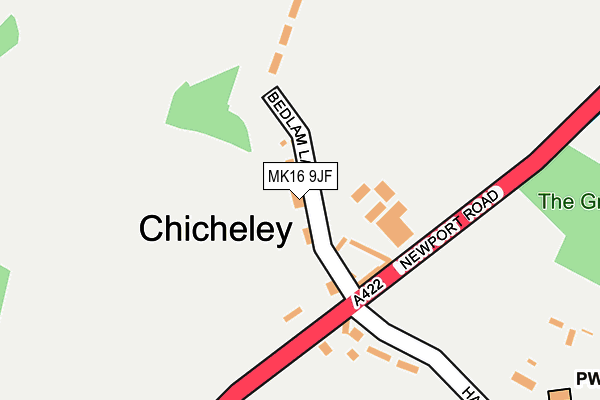 MK16 9JF map - OS OpenMap – Local (Ordnance Survey)