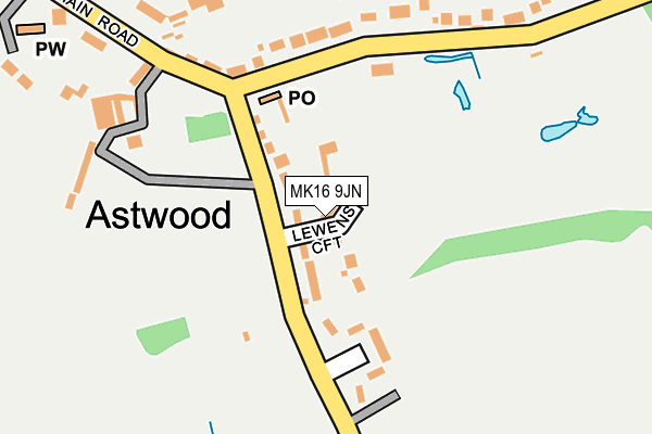 MK16 9JN map - OS OpenMap – Local (Ordnance Survey)