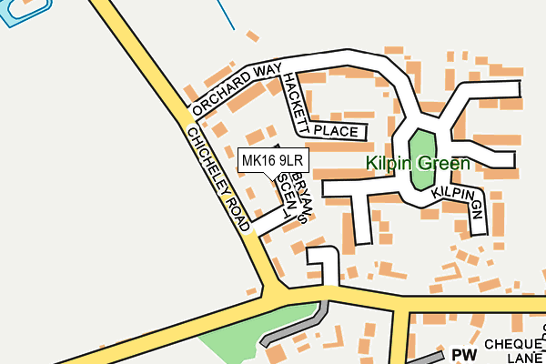 MK16 9LR map - OS OpenMap – Local (Ordnance Survey)