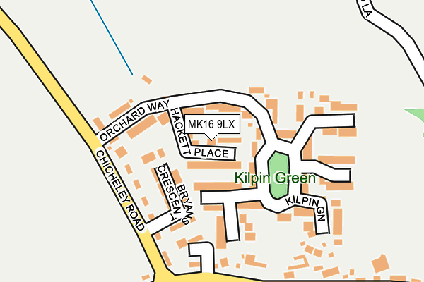 MK16 9LX map - OS OpenMap – Local (Ordnance Survey)