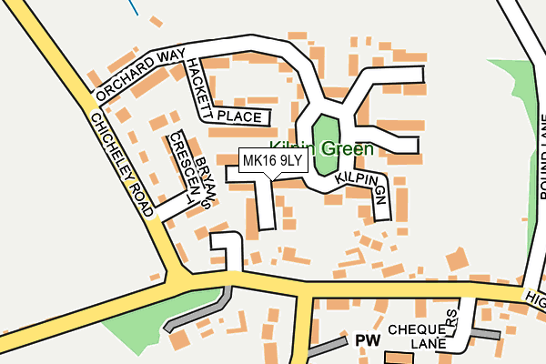 MK16 9LY map - OS OpenMap – Local (Ordnance Survey)