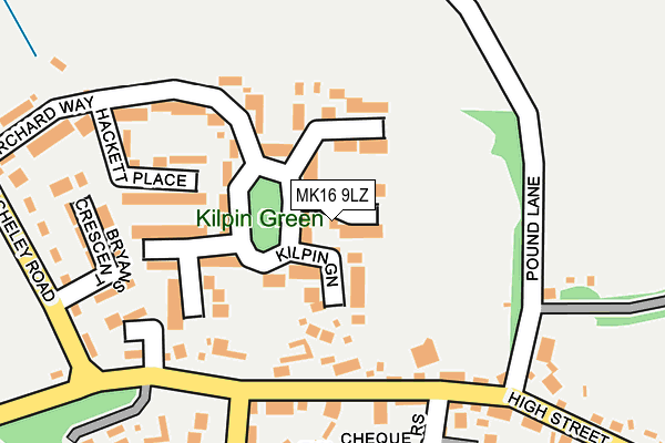 MK16 9LZ map - OS OpenMap – Local (Ordnance Survey)
