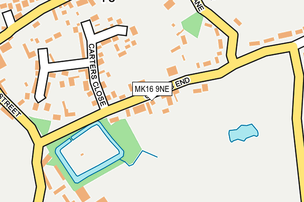 MK16 9NE map - OS OpenMap – Local (Ordnance Survey)