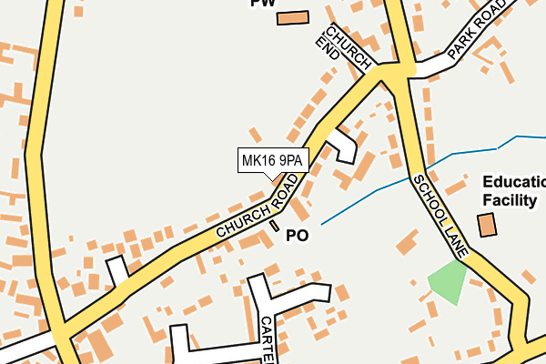 MK16 9PA map - OS OpenMap – Local (Ordnance Survey)
