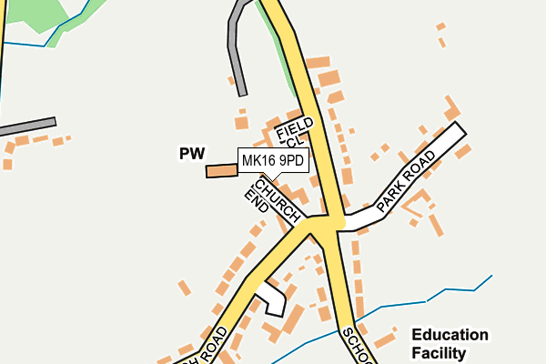 MK16 9PD map - OS OpenMap – Local (Ordnance Survey)