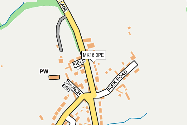 MK16 9PE map - OS OpenMap – Local (Ordnance Survey)