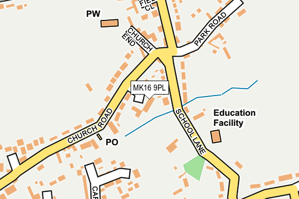 MK16 9PL map - OS OpenMap – Local (Ordnance Survey)