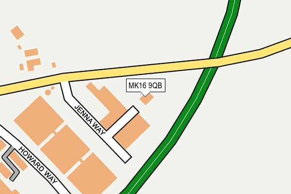 MK16 9QB map - OS OpenMap – Local (Ordnance Survey)