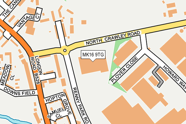 MK16 9TG map - OS OpenMap – Local (Ordnance Survey)