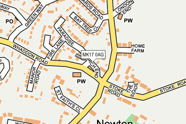 MK17 0AG map - OS OpenMap – Local (Ordnance Survey)