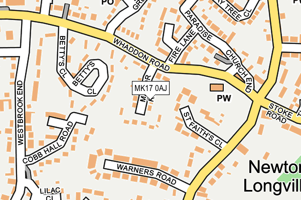 MK17 0AJ map - OS OpenMap – Local (Ordnance Survey)