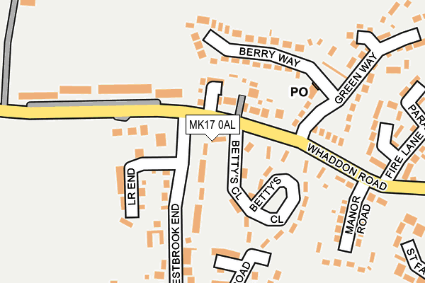 MK17 0AL map - OS OpenMap – Local (Ordnance Survey)