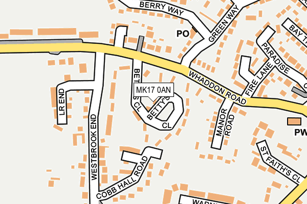 MK17 0AN map - OS OpenMap – Local (Ordnance Survey)