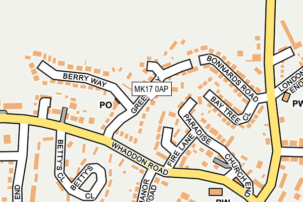 MK17 0AP map - OS OpenMap – Local (Ordnance Survey)